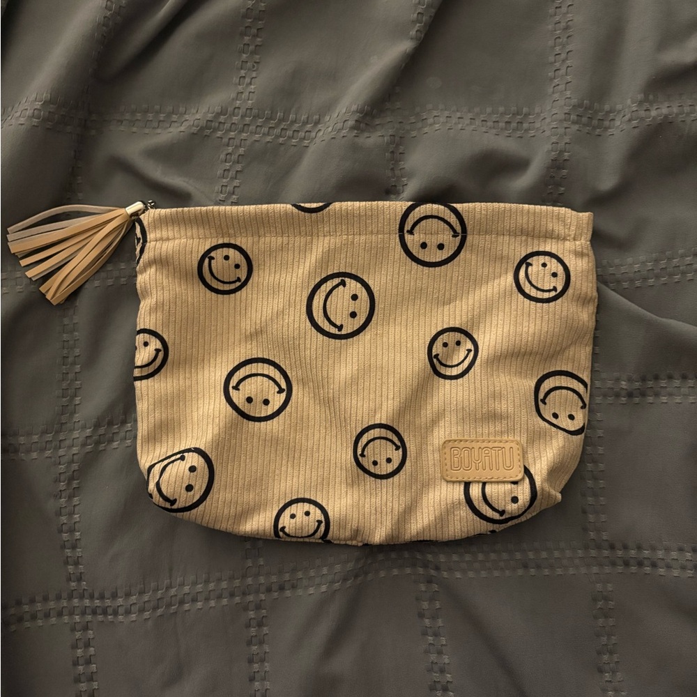 Brown Smiley Face Pouch with Tassel